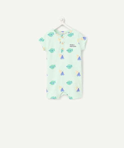 Dors-bien, pyjamas Categories Tao - dors bien bébé garçon en coton bio vert pastel imprimé animaux marins