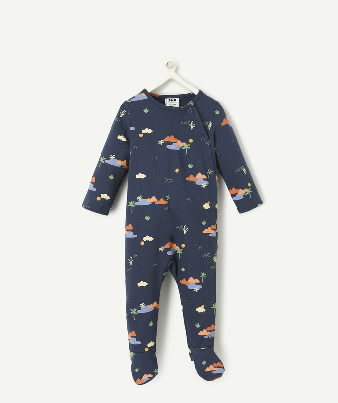 Dors-bien, pyjamas Categories Tao - dors-bien bébé en coton bio bleu imprimé thème canyon