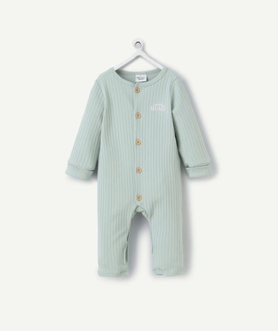 Pyjamas Tao Categories - dors bien sans pied bébé in water green organic cotton