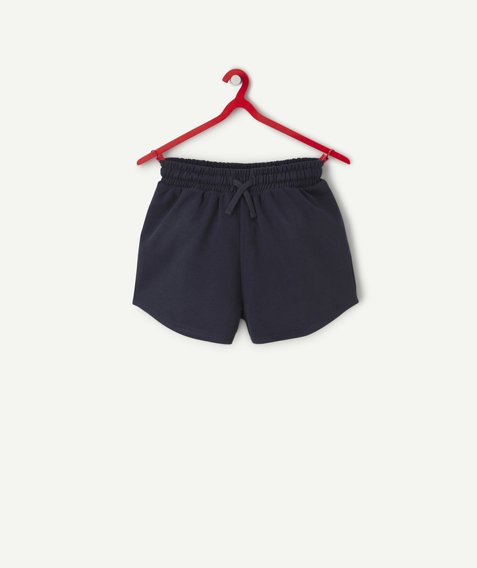 Girl Tao Categories - girl's shorts in navy blue organic cotton