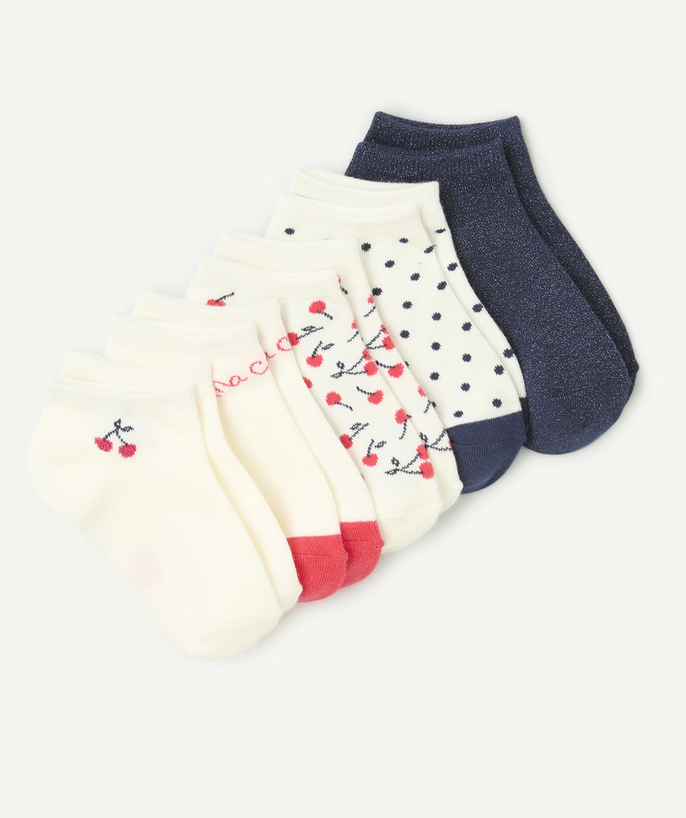 Ropa interior Categorías TAO - pack de 5 pares de calcetines de niña con temática de cerezas