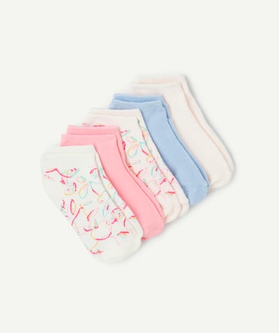 Sous-Vêtements Categories Tao - lot de 5 paires de socquettes fille rose et bleu thème fruits
