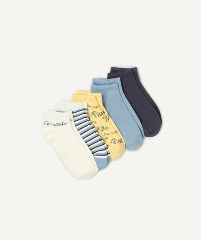 Calcetines - Medias Categorías TAO - pack de 5 calcetines de verano para niño, azules y amarillos