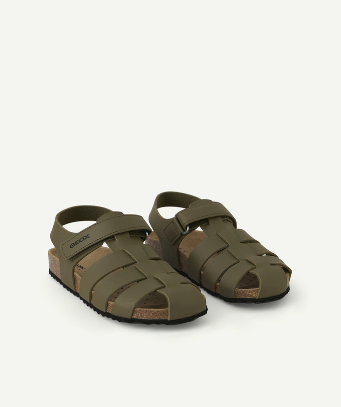 Schoenen, slofjes Tao Categorieën - ghita gesloten sandalen voor jongens met groene klittenbandsluiting
