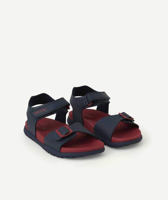 Sandals - moccasins Tao Categories - fusbetto blue and red boy's open sandals with velcro closure
