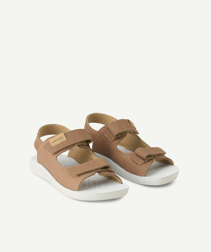Sandalen - mocassins Tao Categorieën - lightfloppy bruine open sandalen met klittenbandsluiting voor jongens