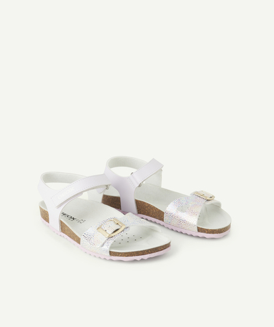 Sandals - Ballerina Tao Categories - adriel white iridescent scratch open sandals for girls