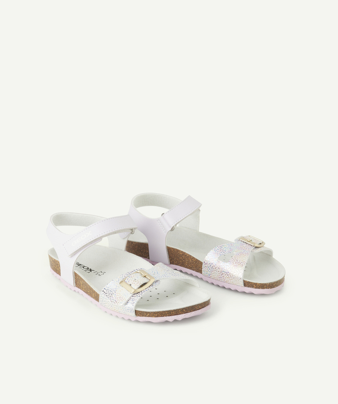 GEOX ® Kategorie TAO - adriel białe opalizujące sandały otwarte dla dziewczynek
