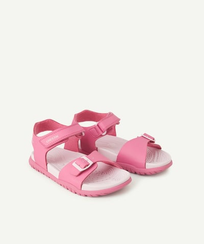 Sandals - Ballerina Tao Categories - fusbetto girl's open sandals in pink with velcro closure