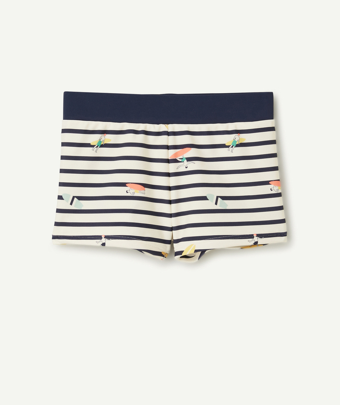 Swimwear Tao Categories - BOXER SHORTS FOR BOYS IN RECYCLED FIBERS WITH STRIPES AND PRINTS