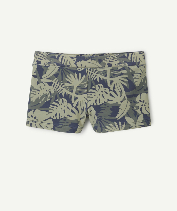 Swimwear Tao Categories - BOXER SHORTS FOR BOYS IN RECYCLED FIBERS LEAF THEME