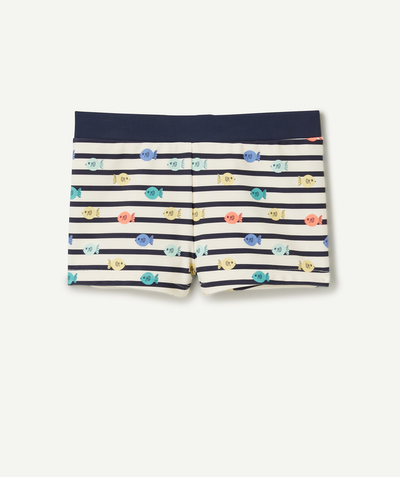 Swimwear Tao Categories - BABY BOY BATH BOXER SHORTS IN RECYCLED FIBERS WITH PRINTS