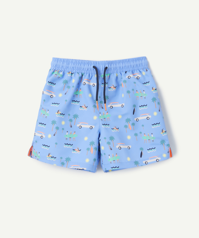Accessories Tao Categories - BABY BOY SWIM SHORTS IN RECYCLED FIBER SUMMER BLUE PRINT