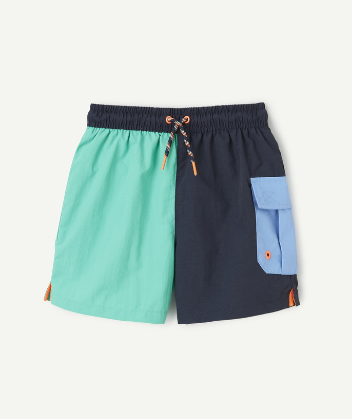 Accessories Tao Categories - BOY'S SWIM SHORTS IN RECYCLED TRICOLOR FIBERS