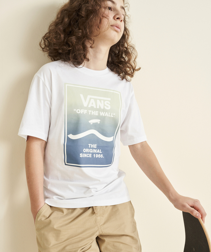 T-shirt, hemd , polo Tao Categorieën - WIT KATOENEN JONGENS-T-SHIRT MET BEDRUKT BOXLOGO