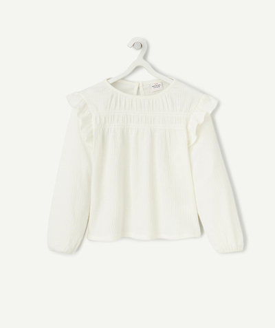 Special Occasion Collection Tao Categories - GIRL'S LONG-SLEEVED T-SHIRT IN RECYCLED FIBERS, BLOUSE STYLE