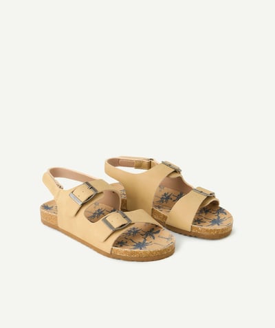 New In Tao Categories - beige palm-print boys' open sandals