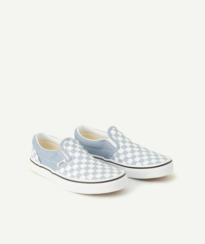 VANS ® Categories Tao - chaussures classic slip-on enfant imprimé checkerboard bleu ciel