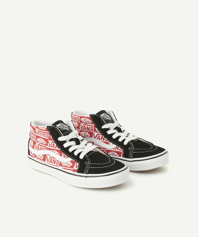 Trainers Tao Categories - ski8-mid black and red logo printed high-top sneakers for kids