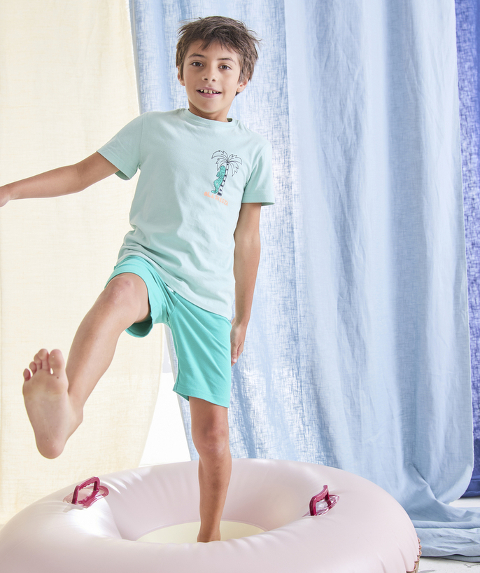 Pijamas Categorías TAO - pijama de algodón orgánico de manga corta para niño con tema de siesta
