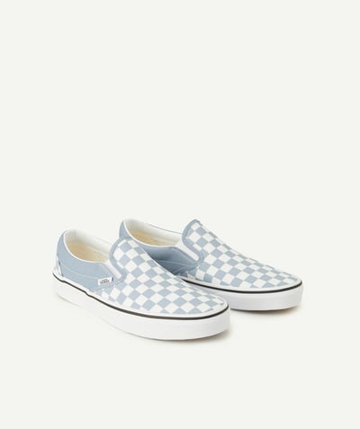VANS ® Categories Tao - chaussures classic slip-on ado imprimé checkerboard bleu ciel