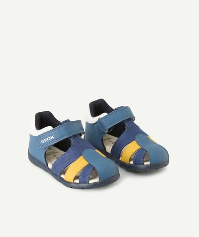 Schoenen, slofjes Tao Categorieën - gele en blauwe elthan sandalen met klittenbandsluiting voor babyjongens