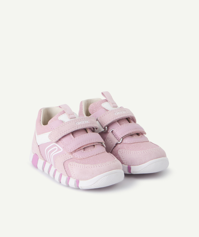Shoes, booties Tao Categories - iupidoo baby girl sneakers with pink and white velcro strap