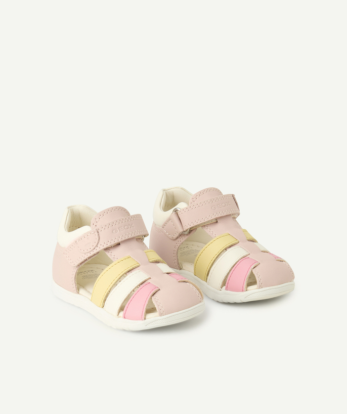 Merken Tao Categorieën - macchia roze geel en wit klittenband baby meisjes sandalen