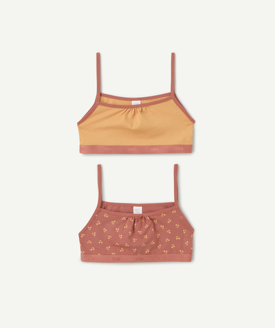 DIM ® Tao Categories - set of 2 red and orange polka-dot printed pocket bras for girls