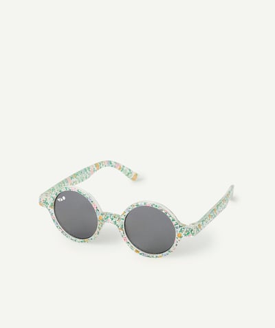 Okulary przeciwsłoneczne Kategorie TAO - Okulary przeciwsłoneczne dla dziewczynki z okrągłym kwiatowym nadrukiem