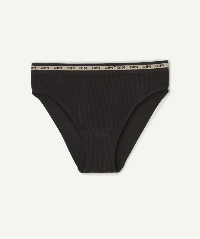 DIM ® Tao Categories - black girl's ribbed panties with elastic