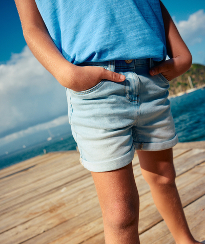 Dzieci Kategorie TAO - krótkie spodenki jeansowe fille en denim light low impact