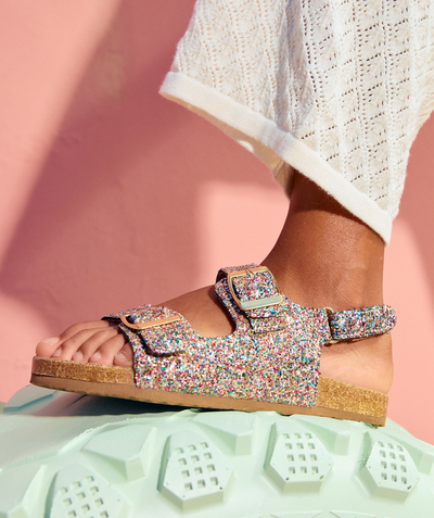 Zapatos, pantuflas Categorías TAO - sandalias niña glitter multicolor con hebillas