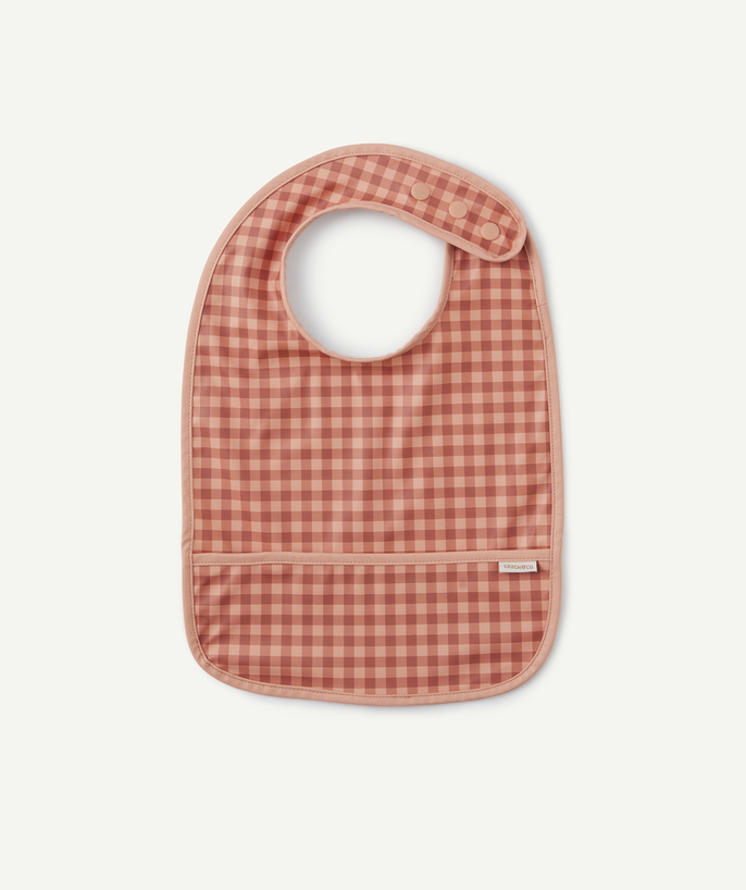 Bibs Tao Categories - BIB IN RECYCLED FIBERS AND RED CHECK PRINT