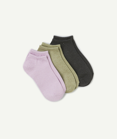 Nouvelle collection Categories Tao - lot de 3 paires de chaussettes fille en coton bio pailletées