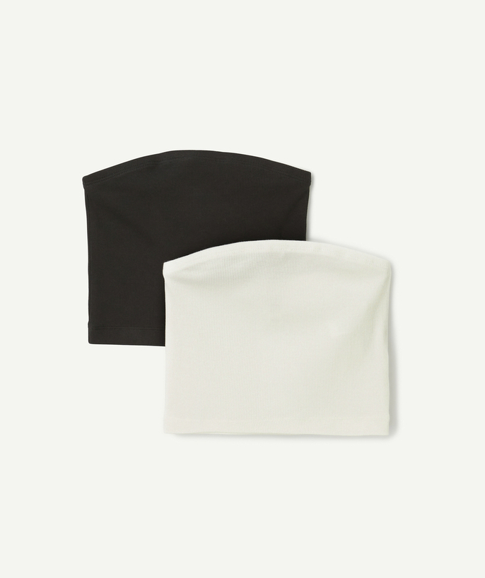 Nueva Colección Categorías TAO - Set de 2 diademas de algodón orgánico blanco y negro para niñas