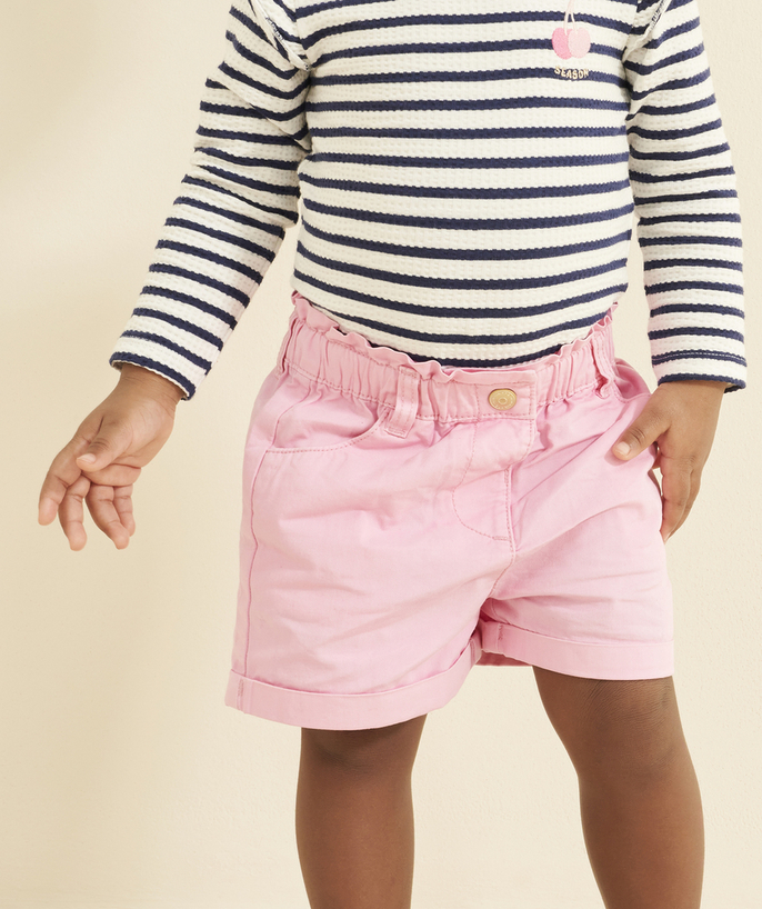 Pantalones cortos - Falda Categorías TAO - short recto bebé niña rosa