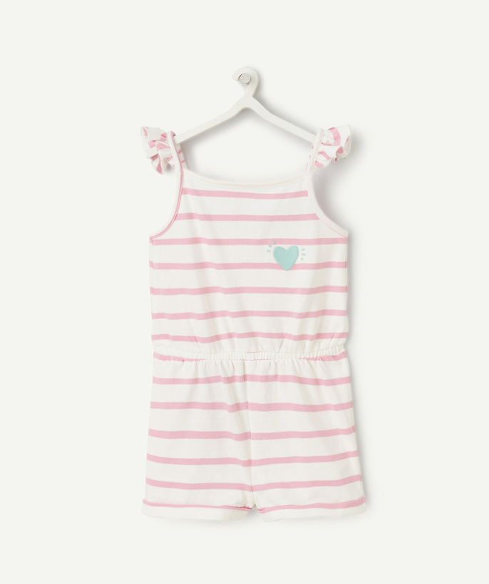 Jumpsuits - Dungarees Tao Categories - baby girl combishort with ruffles and openwork details