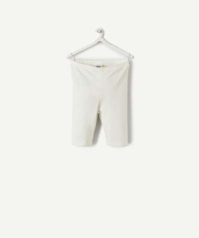 New collection Tao Categories - baby girl short leggings in white organic cotton