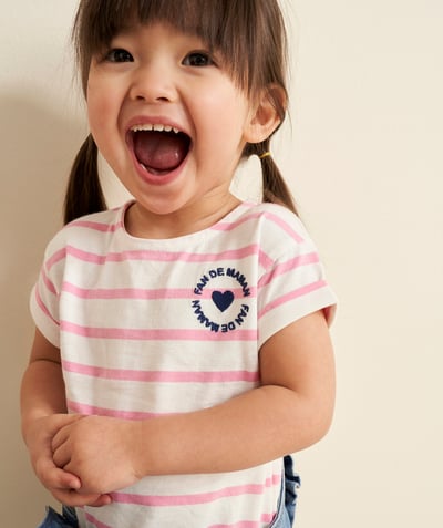 T-shirt - sous-pull Categories Tao - t-shirt bébé fille en coton bio avec message fan de maman