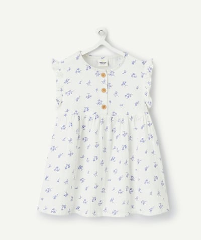 Baby girl Tao Categories - baby girl dress in flower-printed cotton gauze