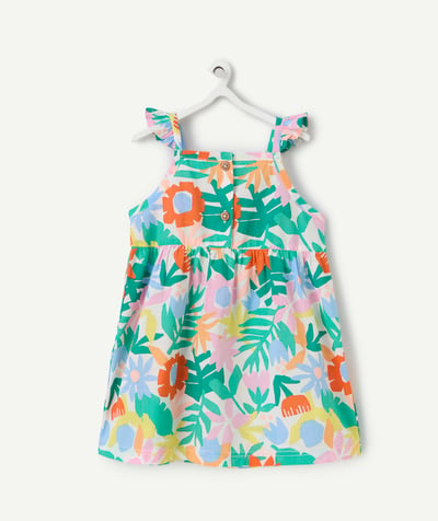 Dress Tao Categories - sleeveless baby girl dress in organic cotton with flower print