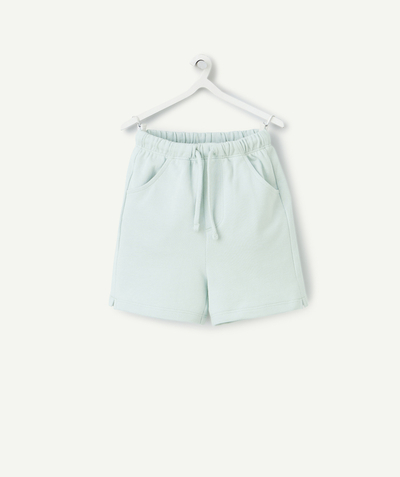 Baby boy Tao Categories - baby boy bermuda shorts in water green organic cotton