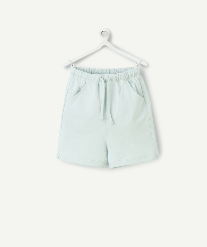 Shorts - Bermuda shorts Tao Categories - baby boy bermuda shorts in water green organic cotton