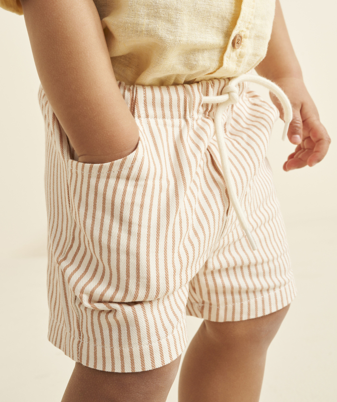 Shorts - Bermuda shorts Tao Categories - baby boy straight cut shorts with stripes