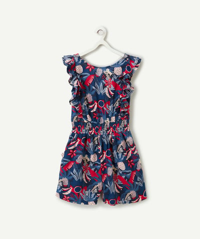 Clothing Tao Categories - girl's jungle-print viscose short with open back