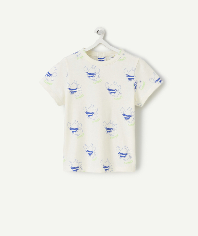 New collection Tao Categories - short-sleeved baby boy t-shirt in lobster print organic cotton