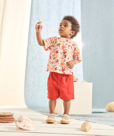 Bermudas - pantalones cortos Categorías TAO - bermudas cargo para bebé niño en viscosa roja