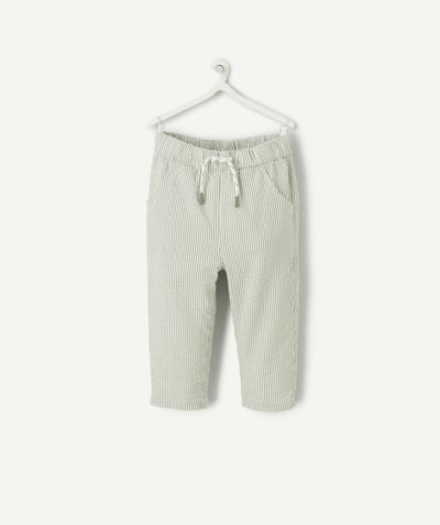 Trousers Tao Categories - baby boy relax pants green stripes