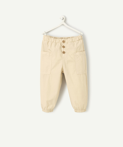 New In Tao Categories - pantalon large cargo bébé garçon beige et ultra léger